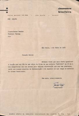 Carta de Sergio Lima para Vladimir Herzog, 3 jun. 1965